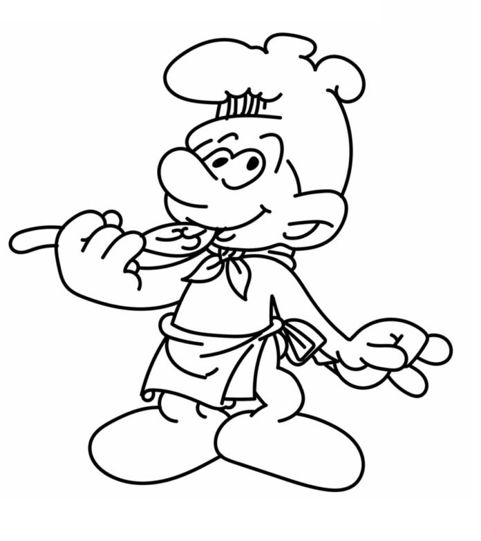Coloriage du Schtroumpf artiste