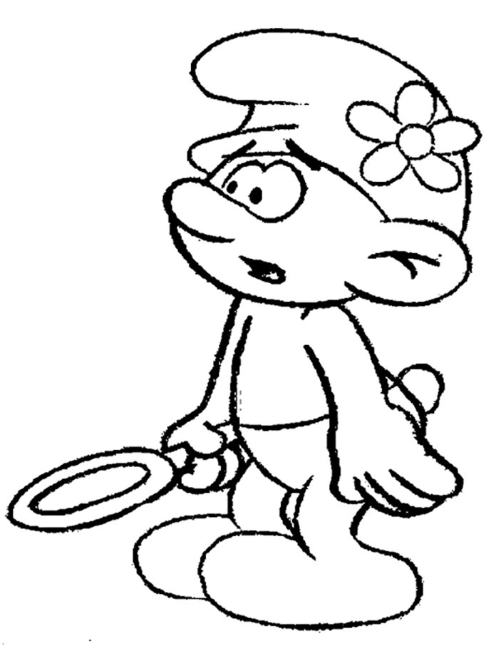 Coloriage du Schtroumpf coquet