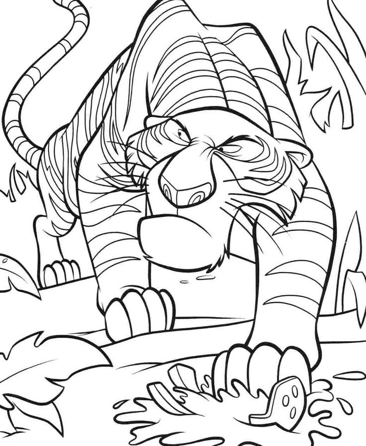 Coloriage du tigre du livre de la jungle