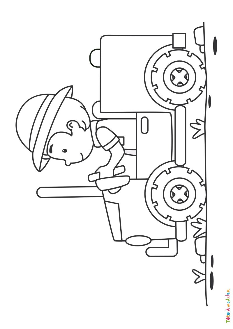Coloriage d'un 4x4 rigolo