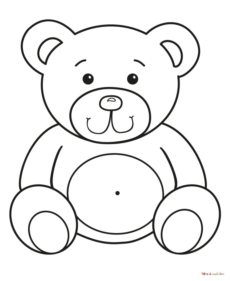 Coloriage d'un adorable ourson