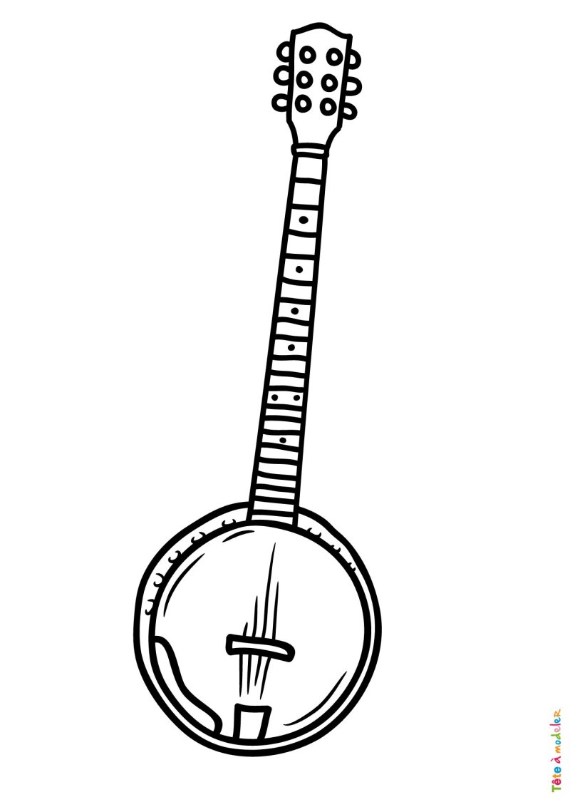 Coloriage d'un banjo