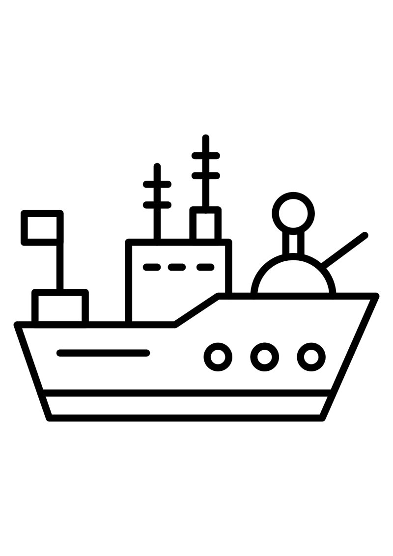 Coloriage d'un bateau de guerre