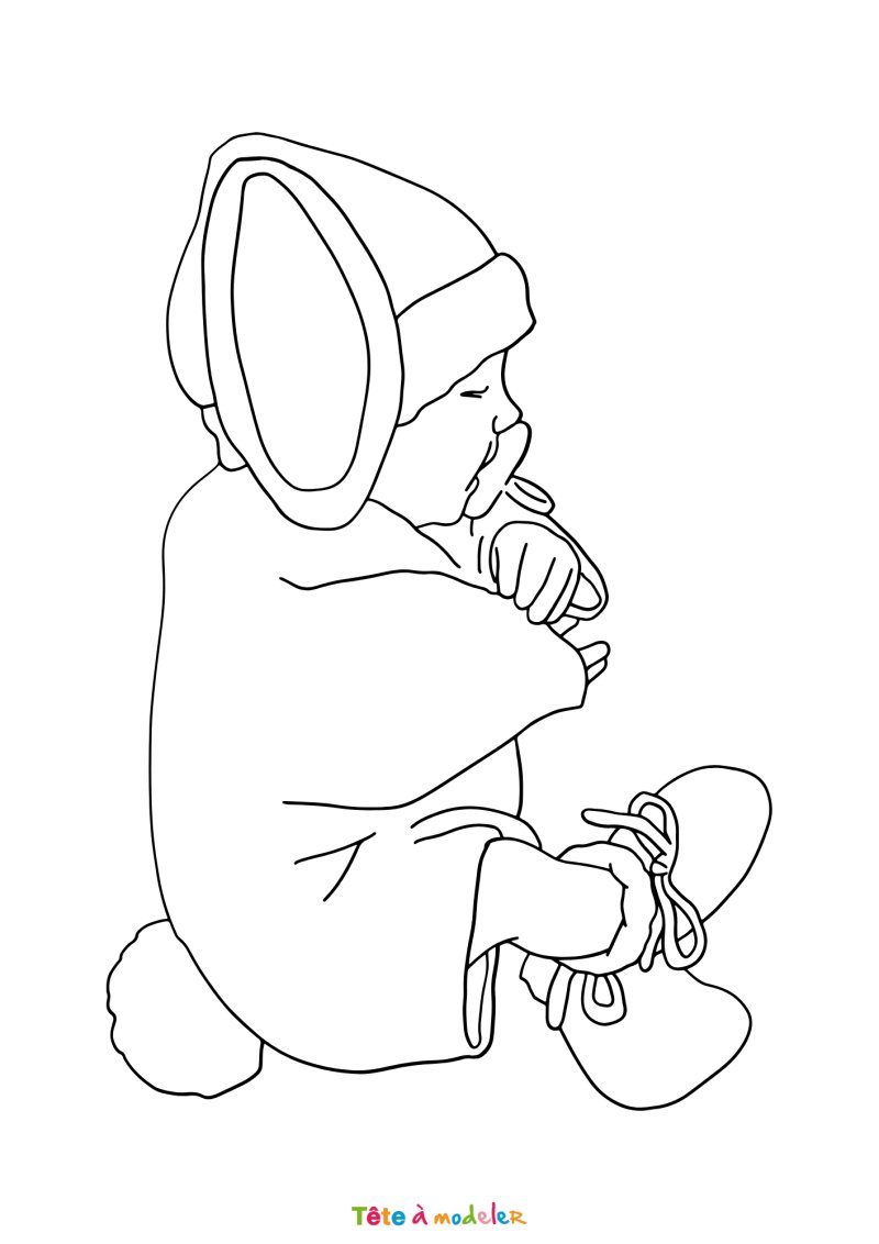 Coloriage d'un bébé gratuit