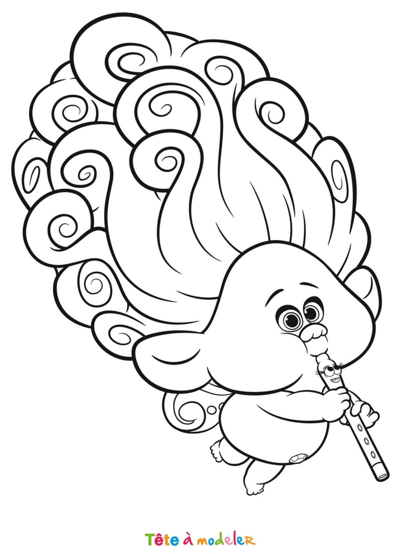 Coloriage d'un bébé troll