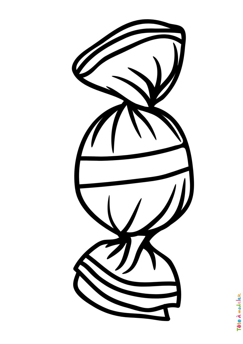 Coloriage d'un bonbon emballé