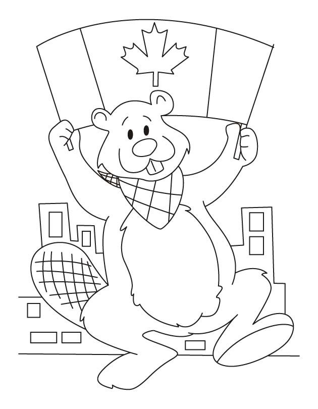 Coloriage d'un castor original