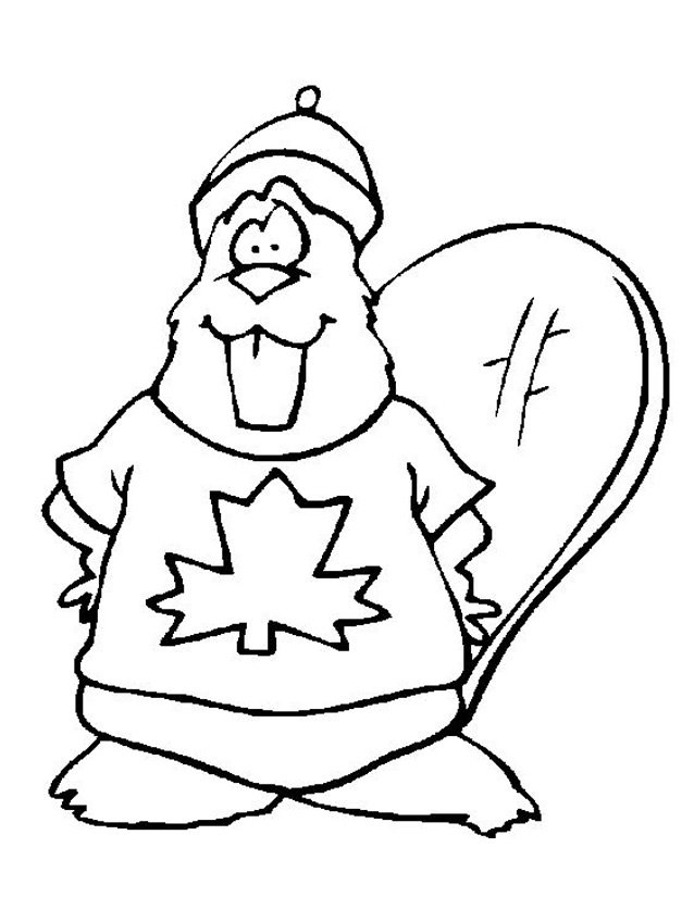 Coloriage d'un castor rigolo