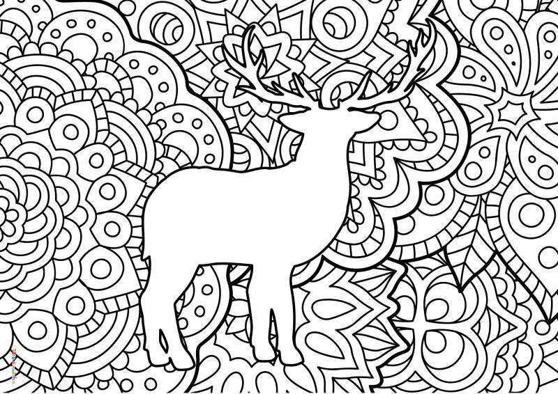 Coloriage d'un mandala de cerf