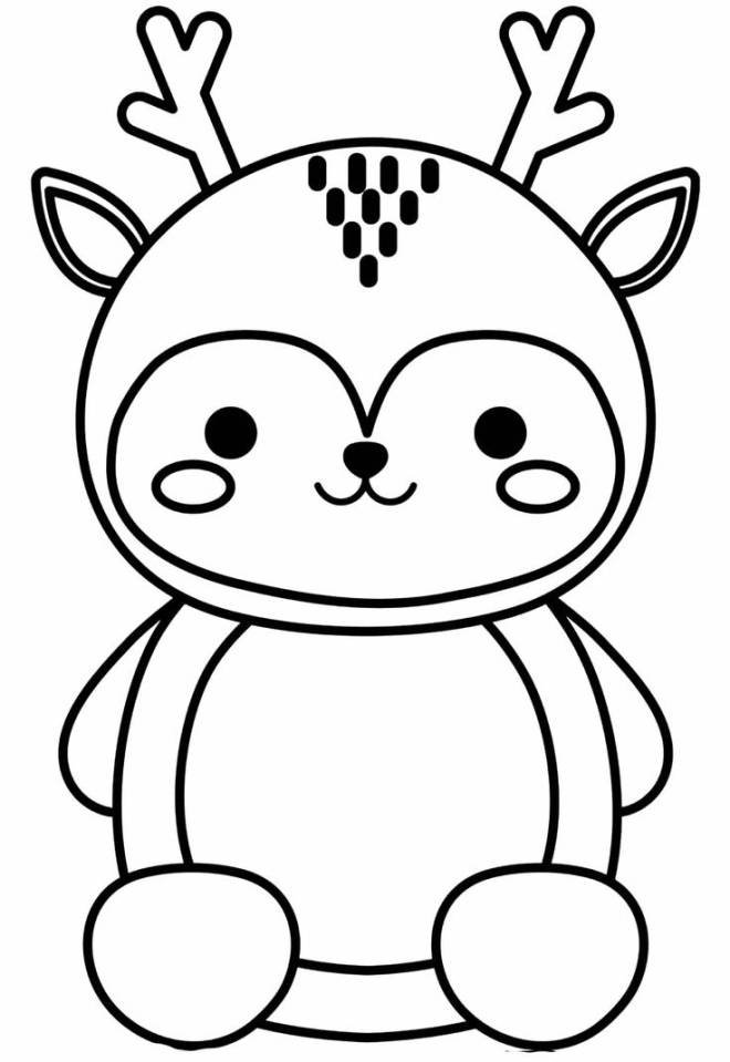 Coloriage d'un cerf kawaii