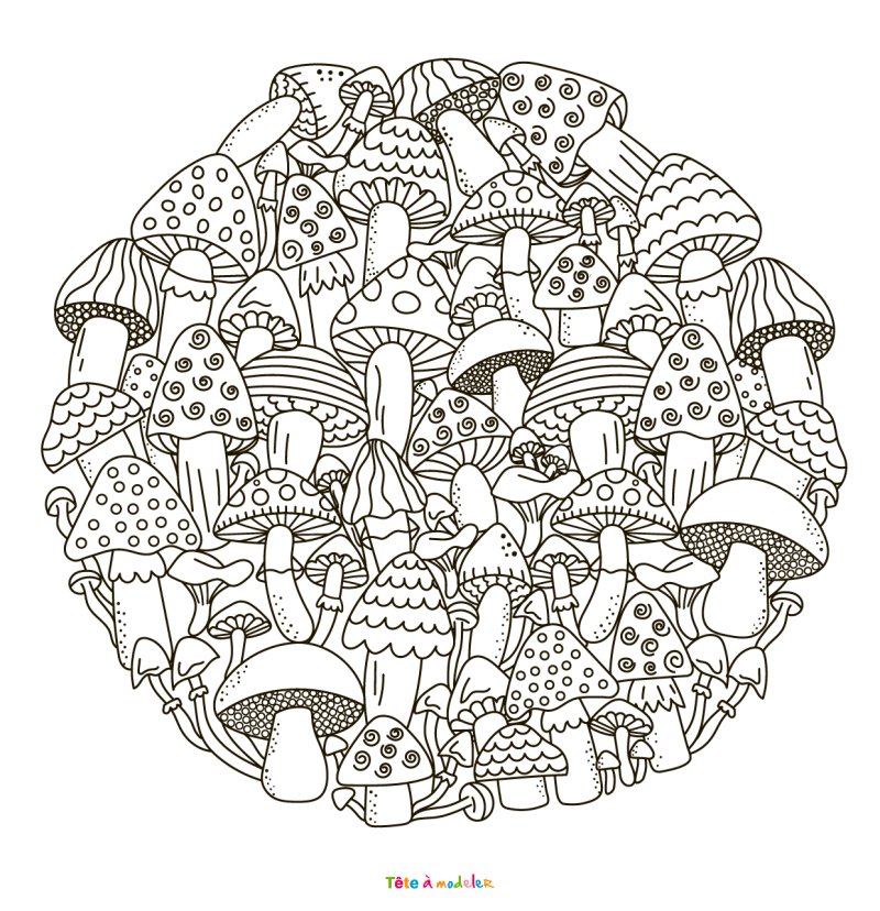 coloriage d'un champignon #07
