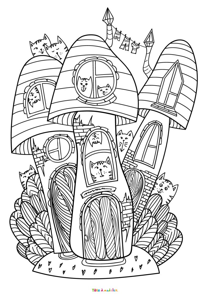 coloriage d'un champignon #08
