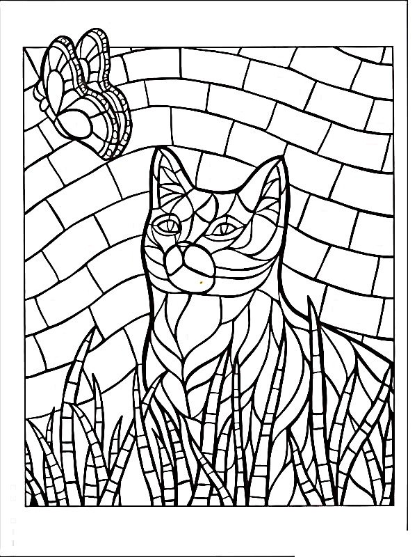 Coloriage d'un chaton en mandala