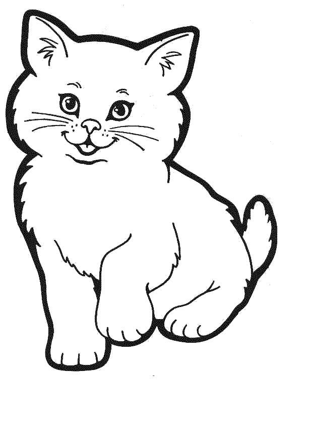 Coloriage d'un chaton qui miaule