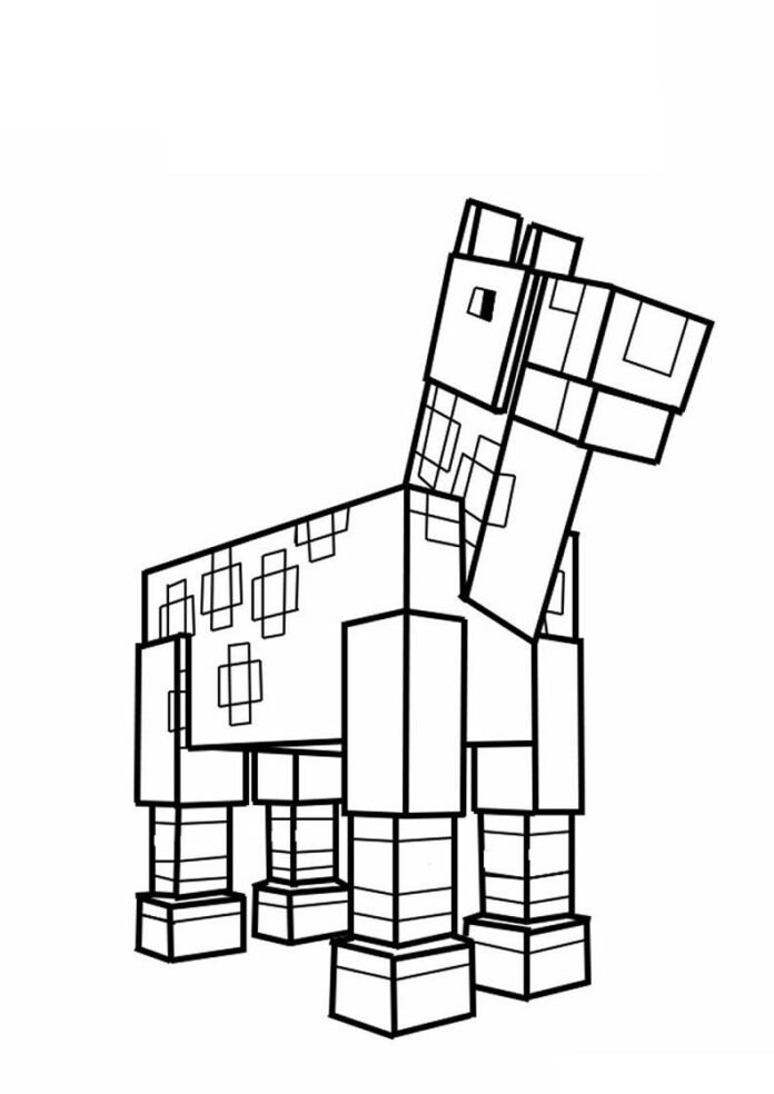 Coloriage d'un cheval dans Minecraft