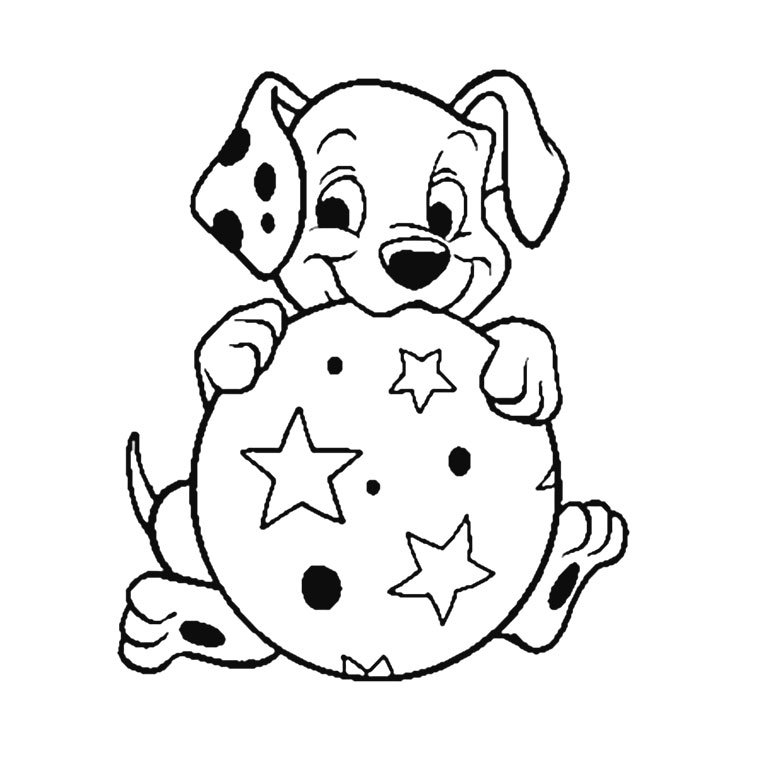 Coloriage d'un chiot dalmatien