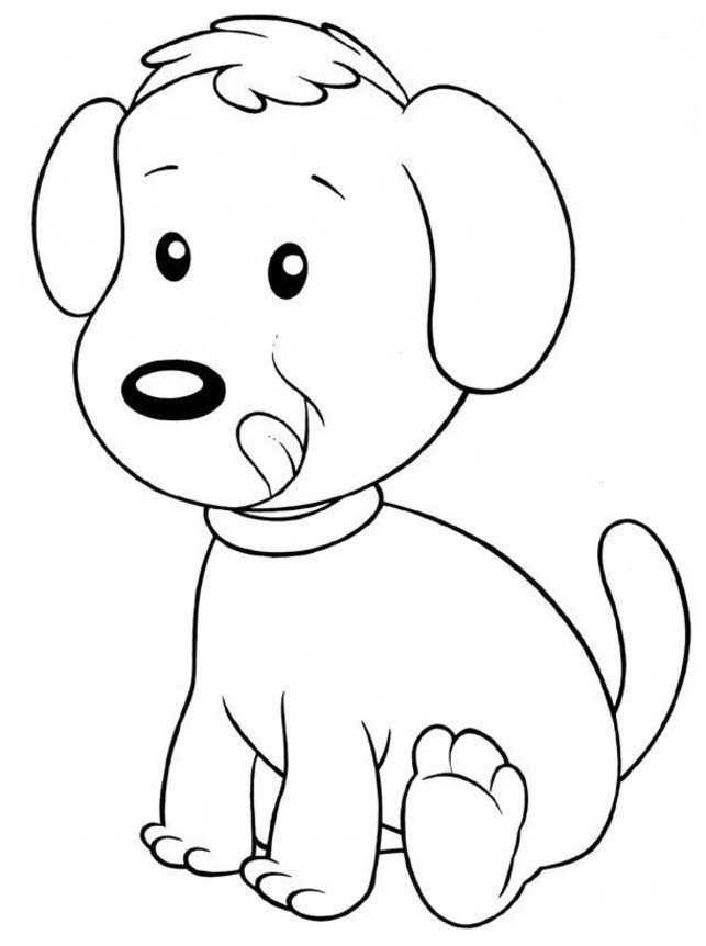 Coloriage d'un chiot gourmand