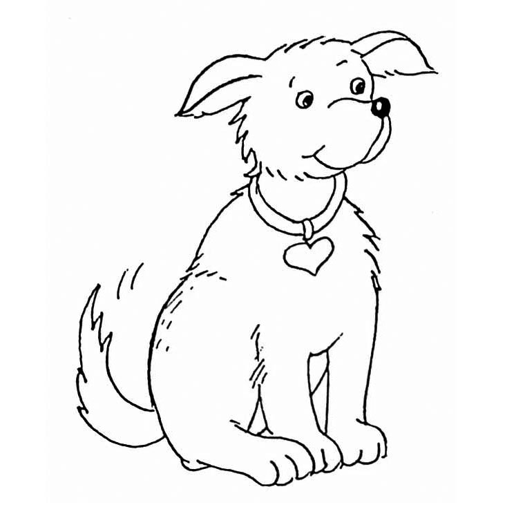 Coloriage d'un chiot trop mignon