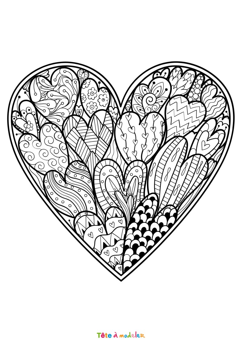 Coloriage d'un coeur à imprimer