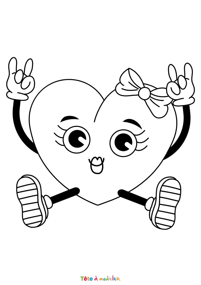 Coloriage d'un coeur féminin
