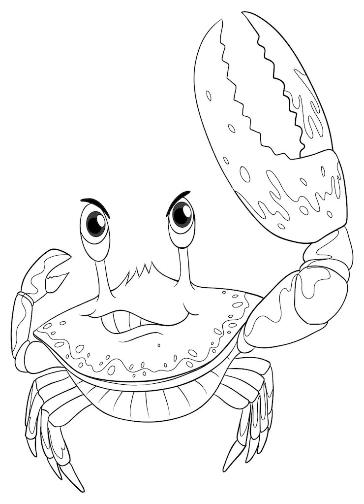 Coloriage d'un crabe à télécharger