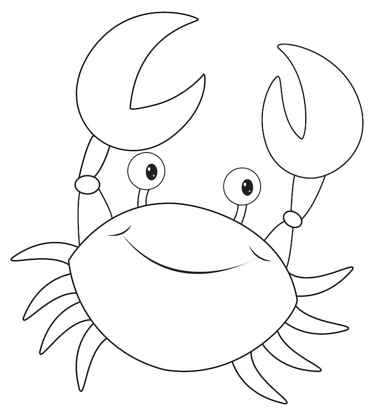 Coloriage d'un crabe graphique 