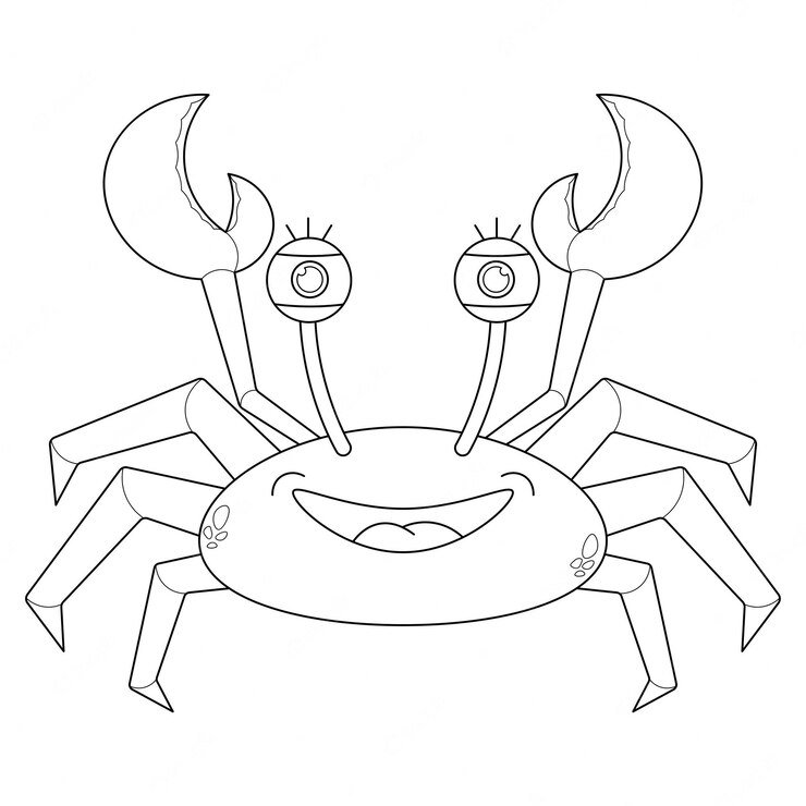 Coloriage d'un crabe gratuit 