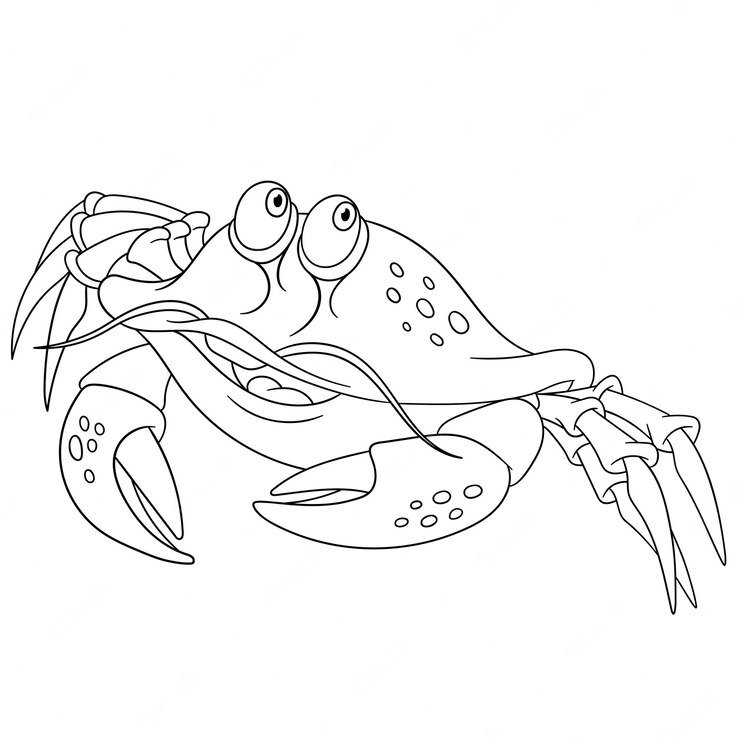 Coloriage d'un crabe kawaii
