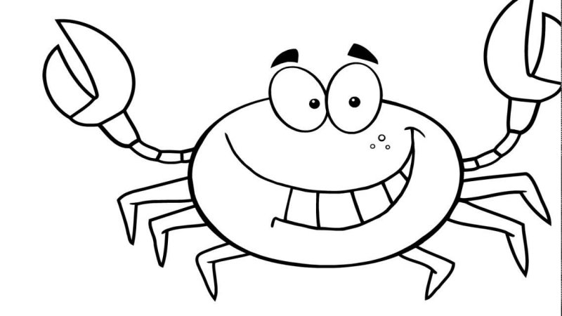 Coloriage d'un crabe mignon 