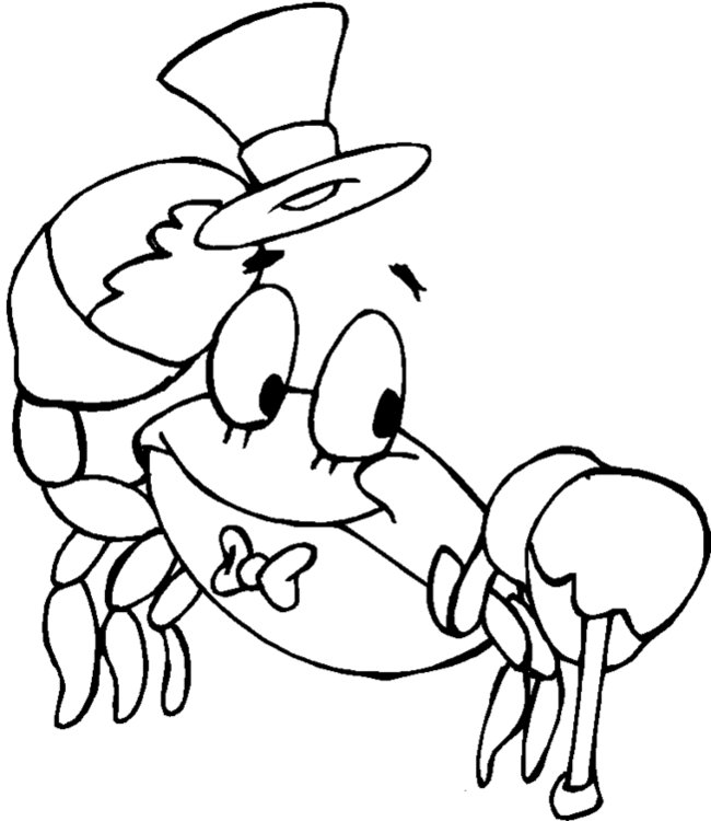 Coloriage d'un crabe rigolo