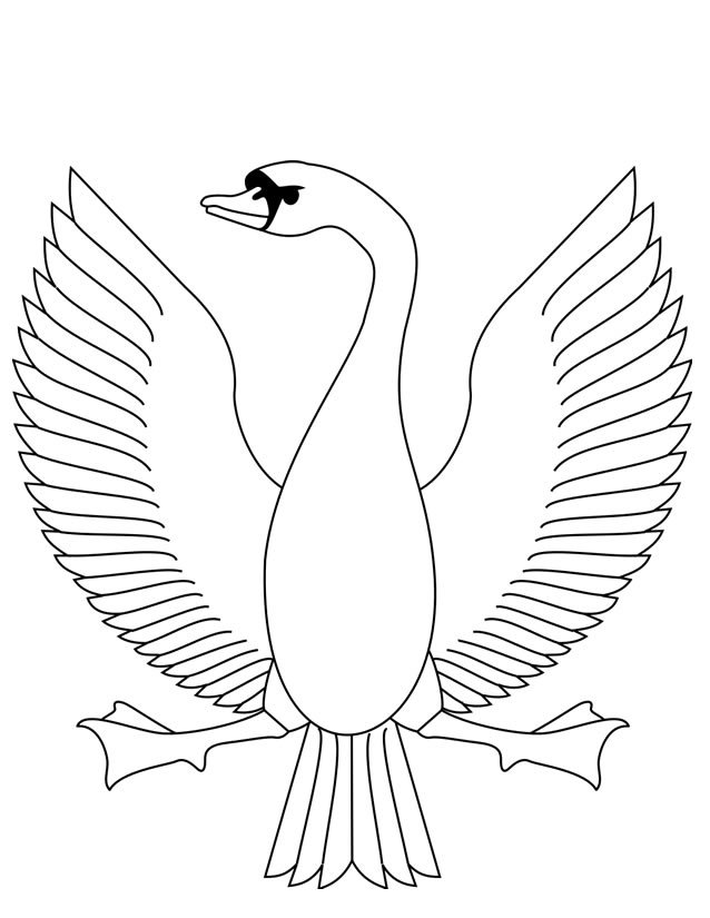Coloriage d'un cygne rigolo