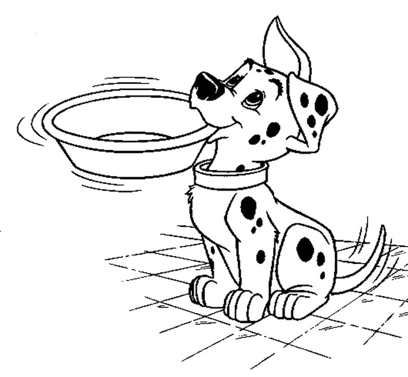 Coloriage d'un dalmatien mignon
