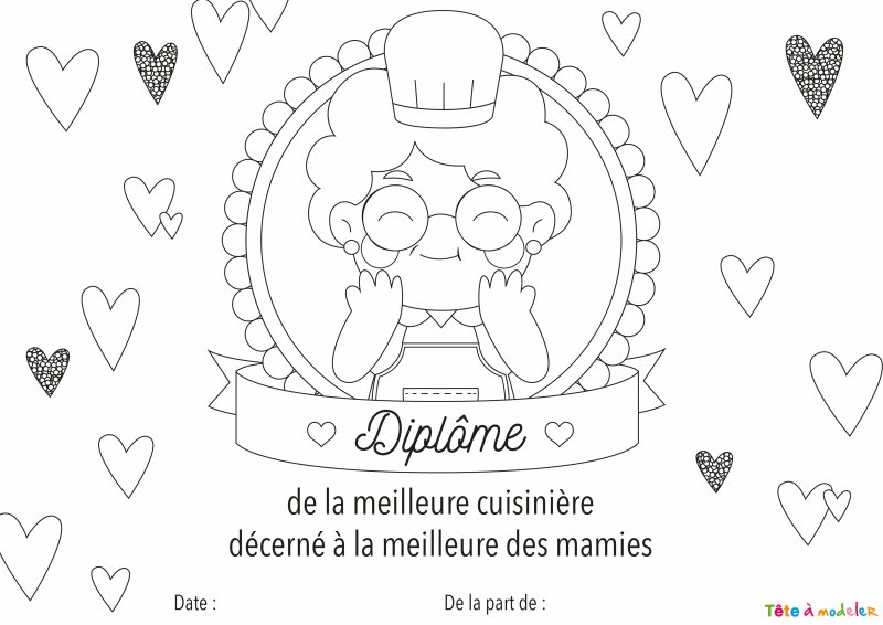 coloriage d'un diplome pour grand-mere 1