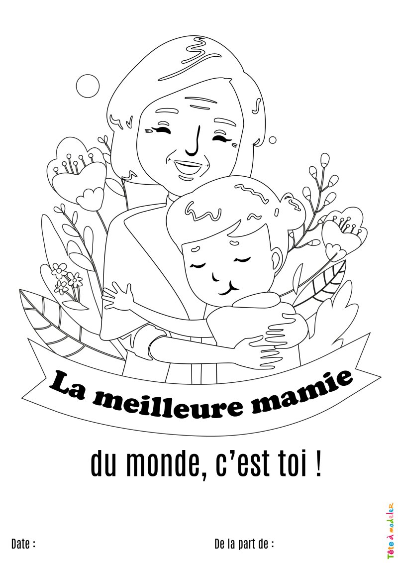 Coloriage d'un diplôme pour grand-mère dessin 3