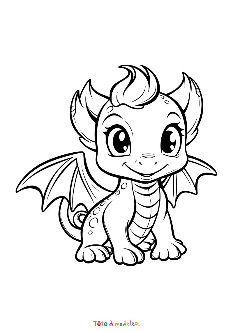 Coloriage d'un dragon à imprimer