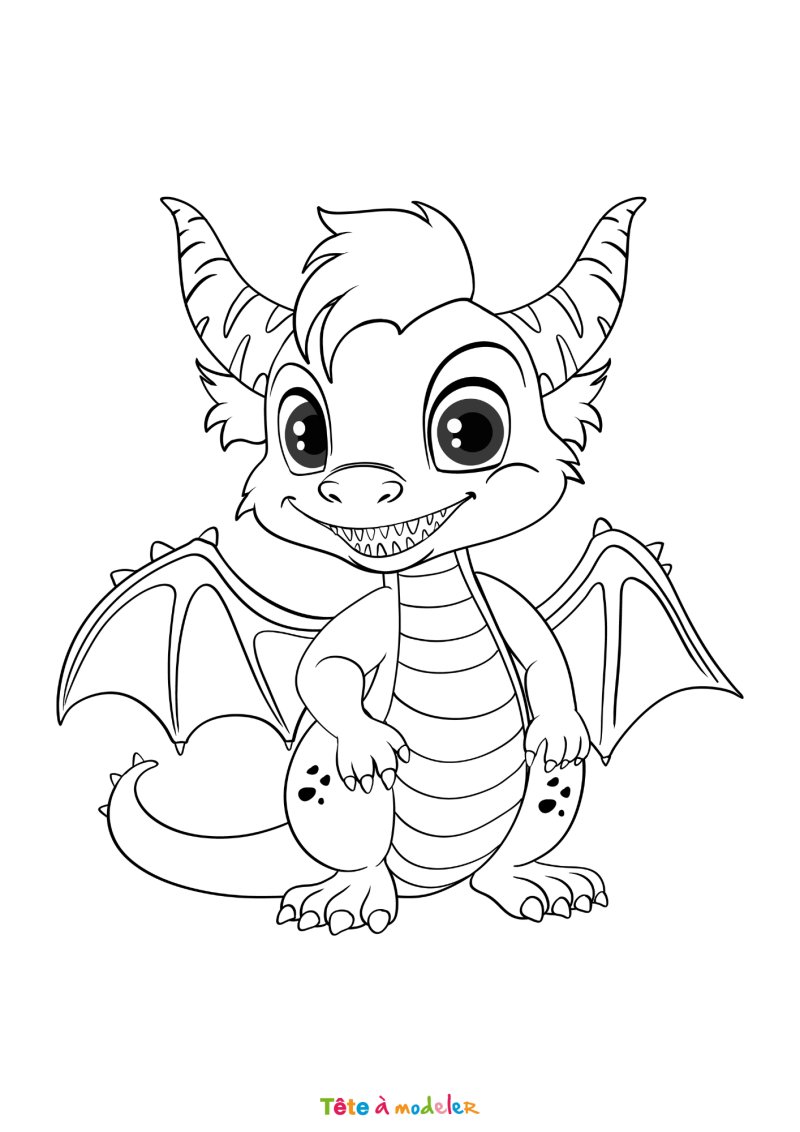 Coloriage d'un dragon rapide