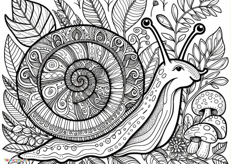 Coloriage d'un escargot adulte