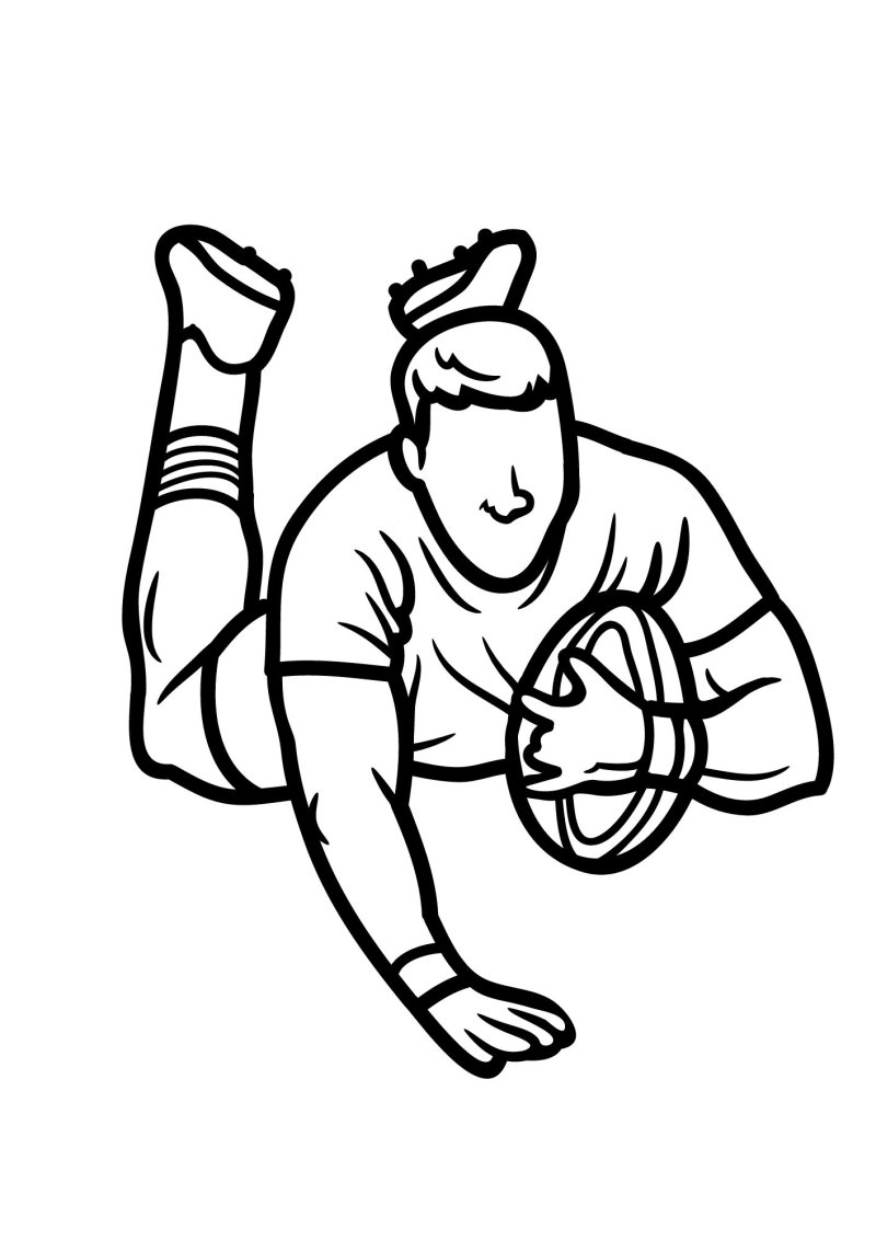 Coloriage d'un essai au Rugby