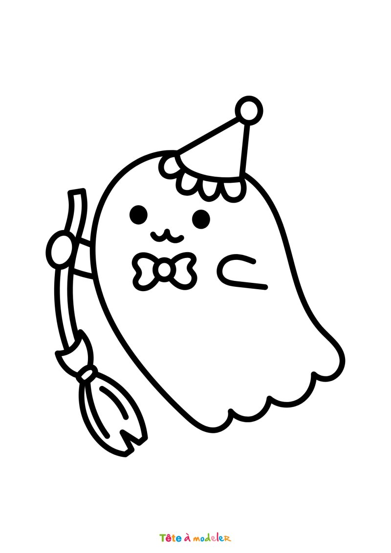 Coloriage d'un fantôme maternelle