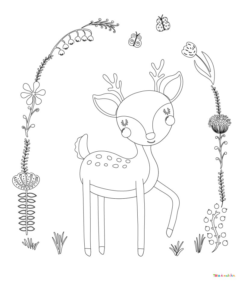 Coloriage d'un faon #04