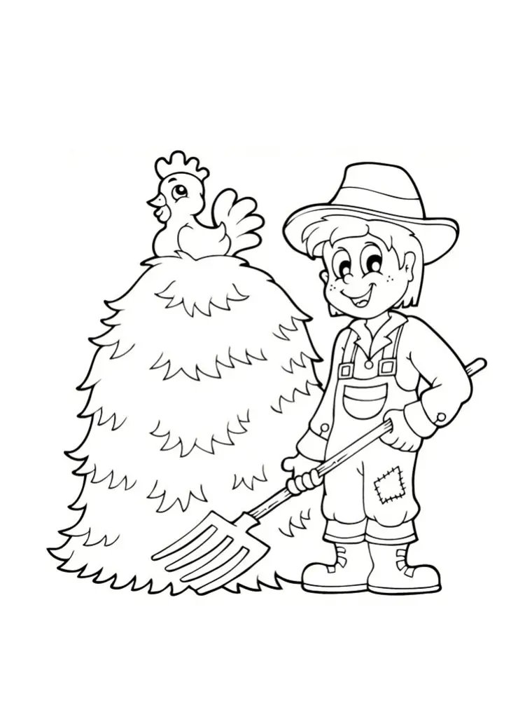 Coloriage d'un fermier gratuit