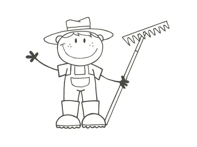 Coloriage d'un fermier simple