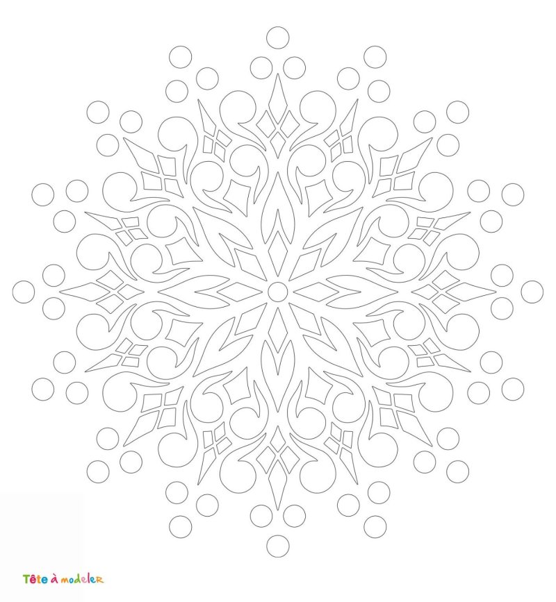 Coloriage d'un flocon de neige facile