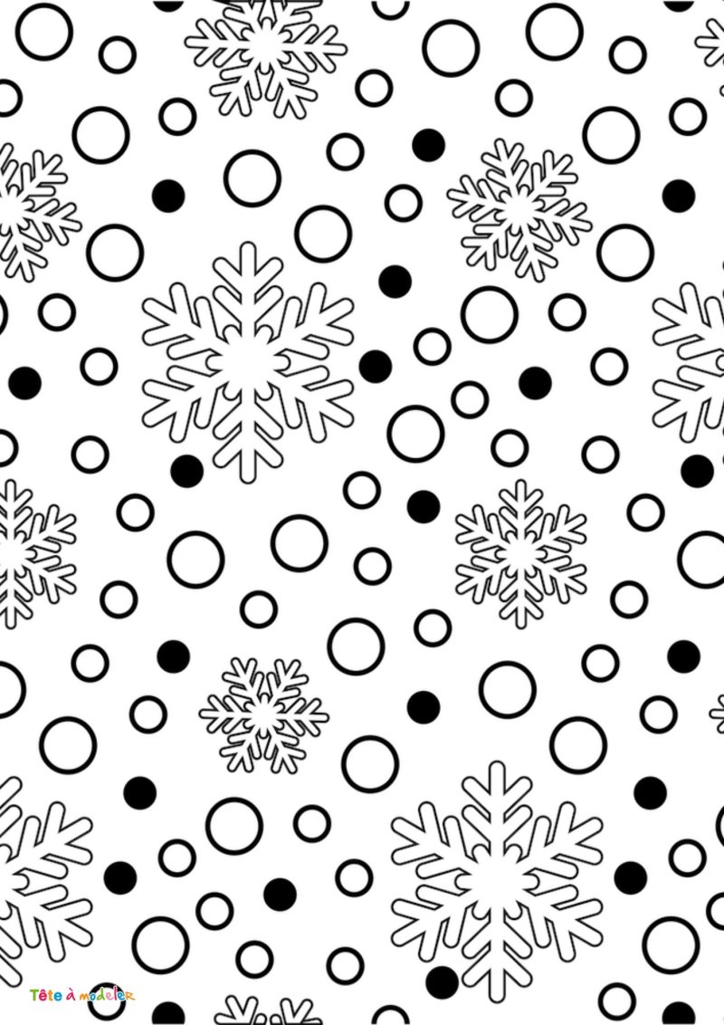 Coloriage d'un flocon de neige maternelle