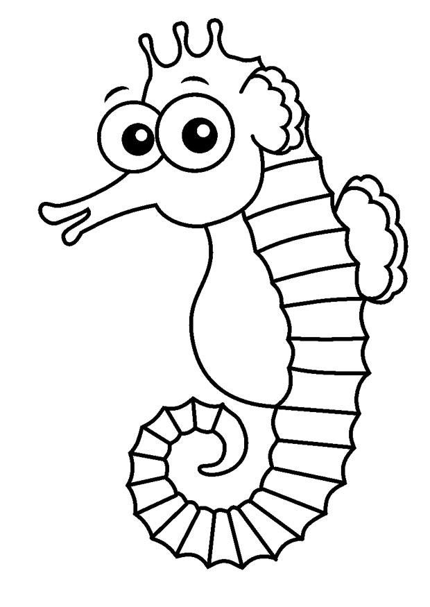 Coloriage d'un hippocampe a imprimer