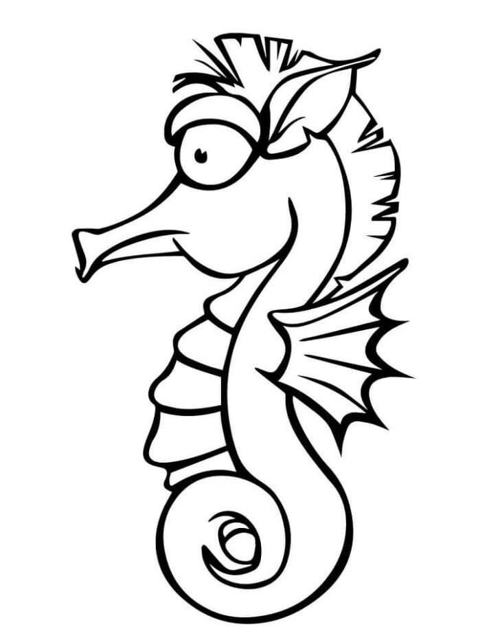 Coloriage d'un hippocampe a telecharger