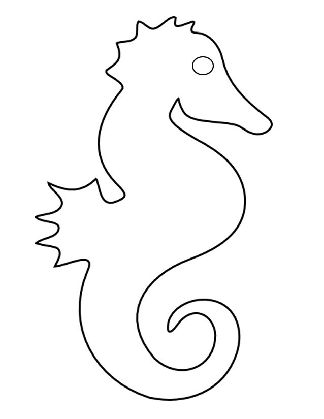 Coloriage d'un hippocampe gratuit