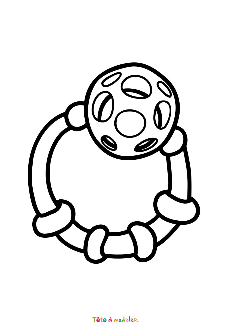Coloriage d'un hochet de bébé