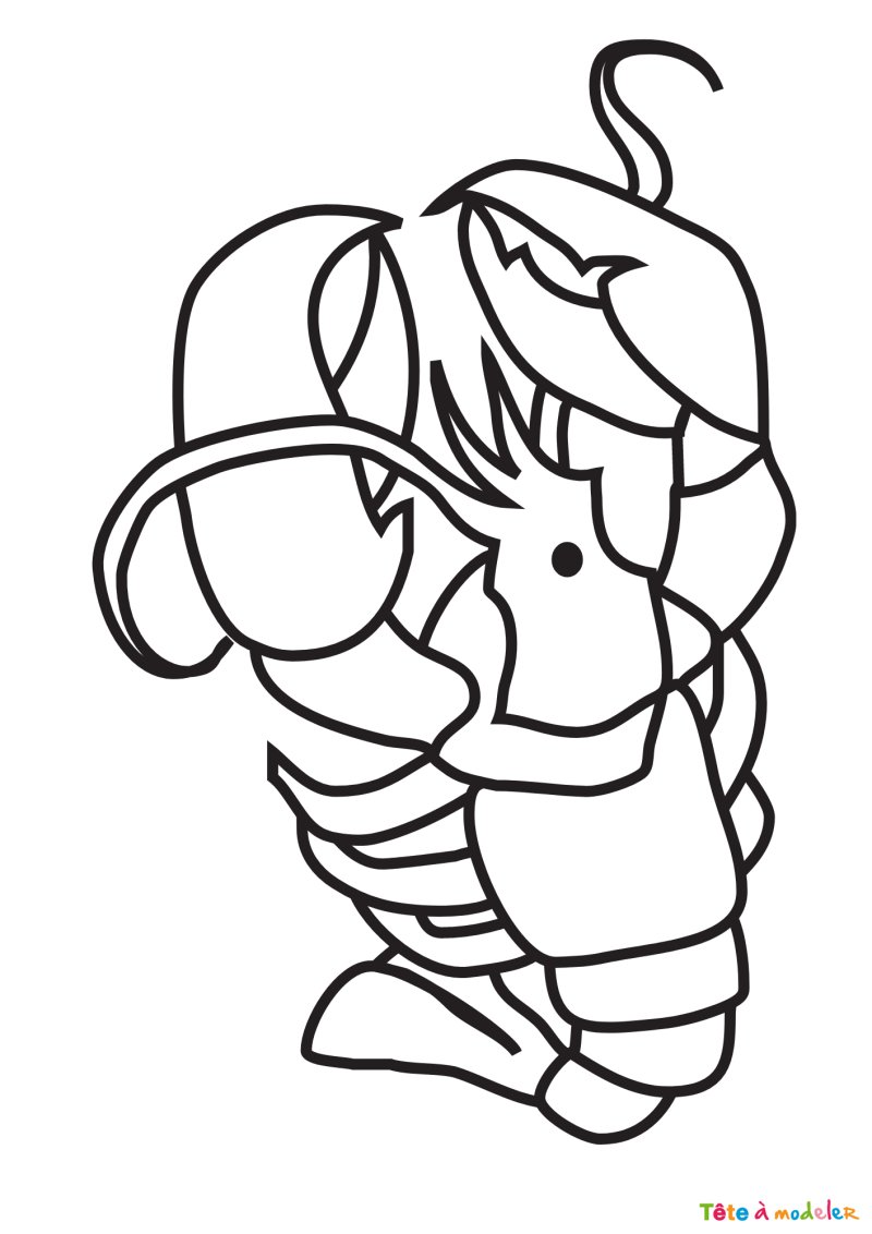 Coloriage d'un homard à grosses pinces