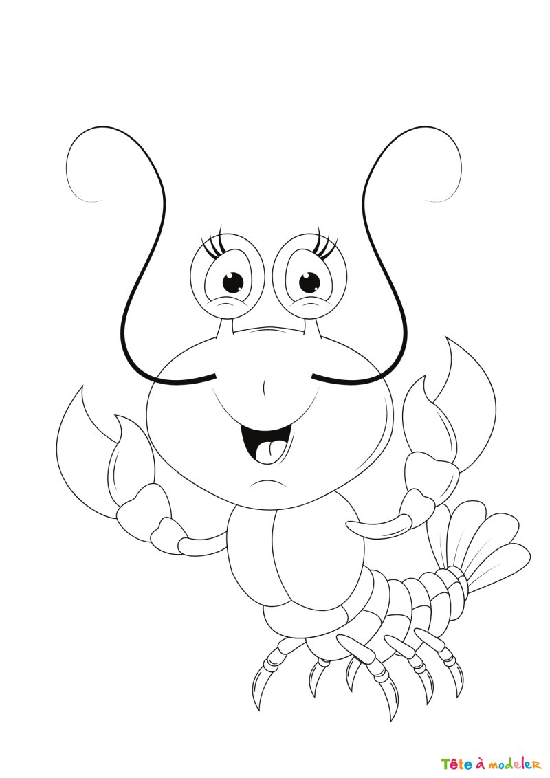 Coloriage d'un homard humour